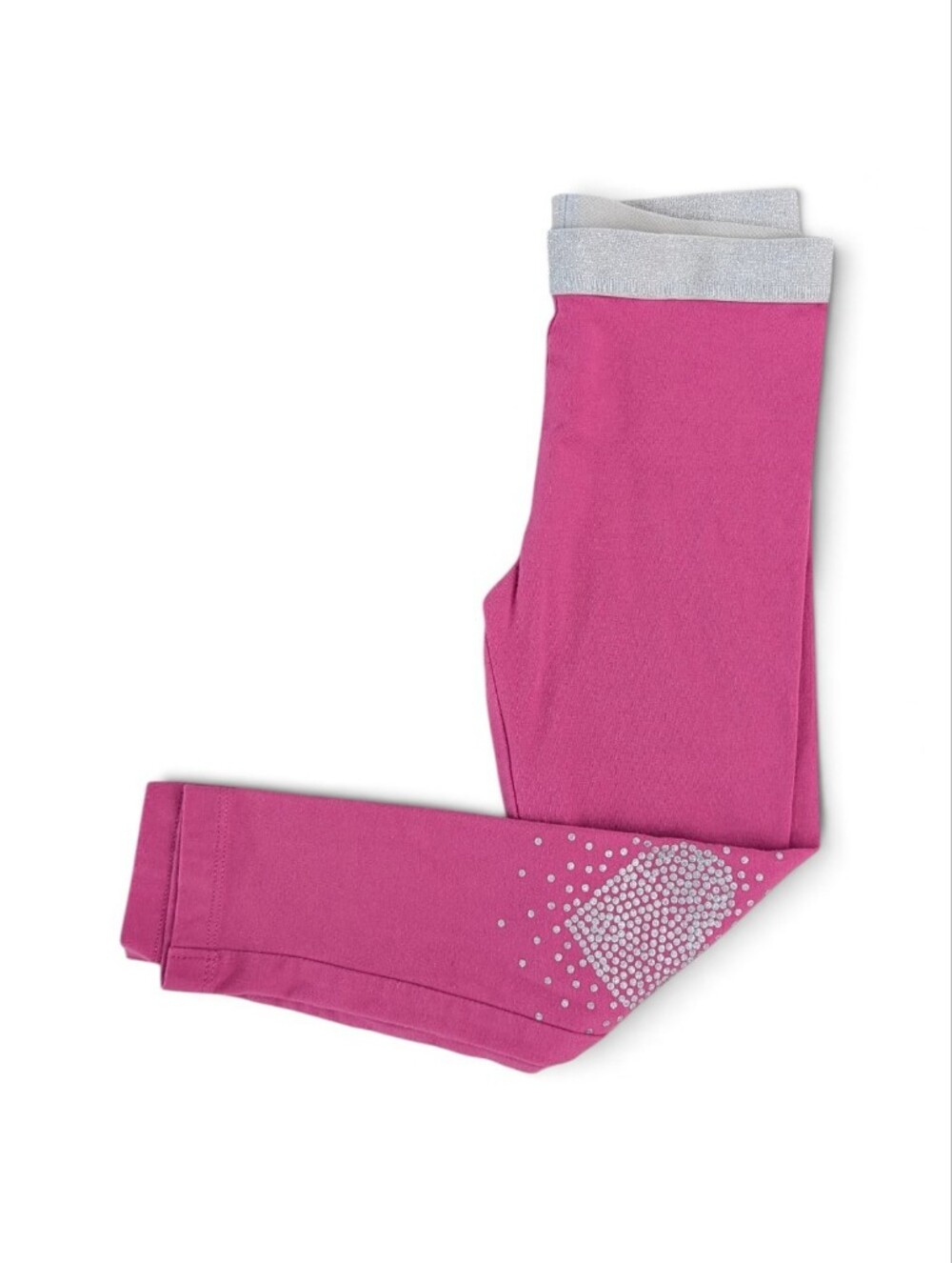 Carter's Girls Pink Leggings with Silver Glitter Waistband Size 5T